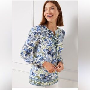 Talbots Floral Popover Blouse in Large NWT